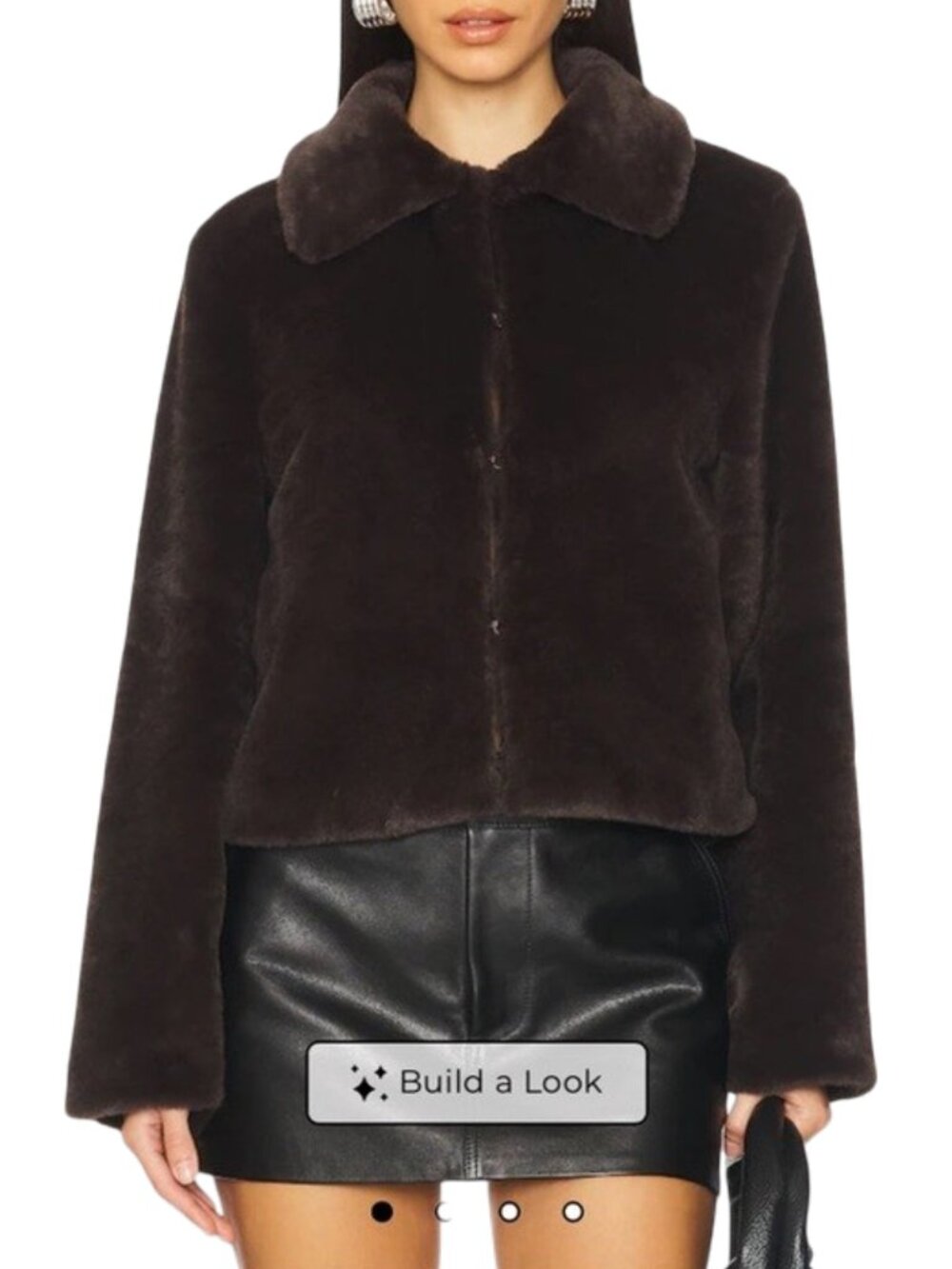 NWOT Revolve Superdown Tianna Faux Fur Jacket L Espresso